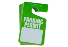 picture of a green parking permit